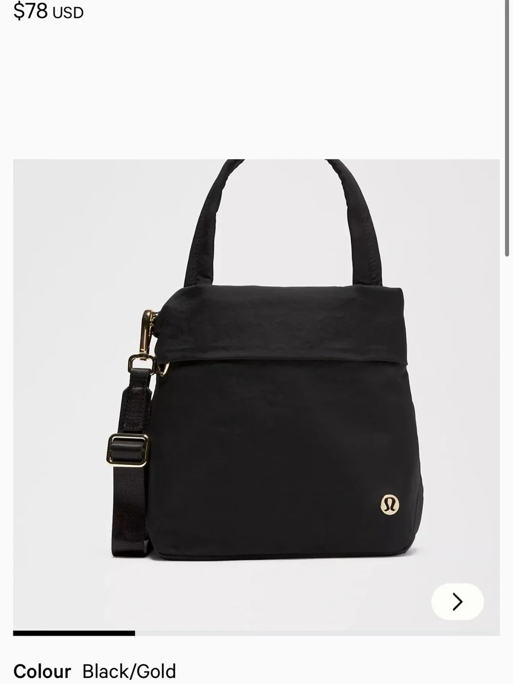 Lululemon On My Level Small Tote Bag 5L Black Gold NWOT